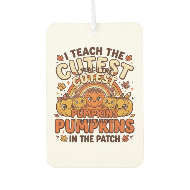 Cute Teacher Pumpkin Fall Classroom Vector Design_ Air Freshener (Front)
