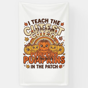 Cute Teacher Pumpkin Fall Classroom Vector Design_ Banner
