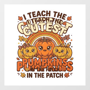 Cute Teacher Pumpkin Fall Classroom Vector Design_ Window Cling