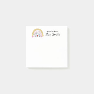 Cute Teacher Rainbow Apple Pencil "A Note From"