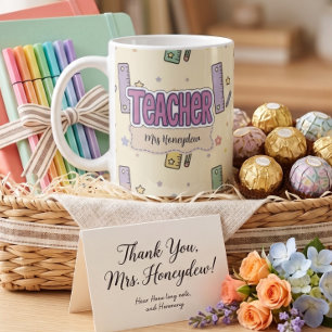 Cute Teacher Ruler Pattern Coffee Mug