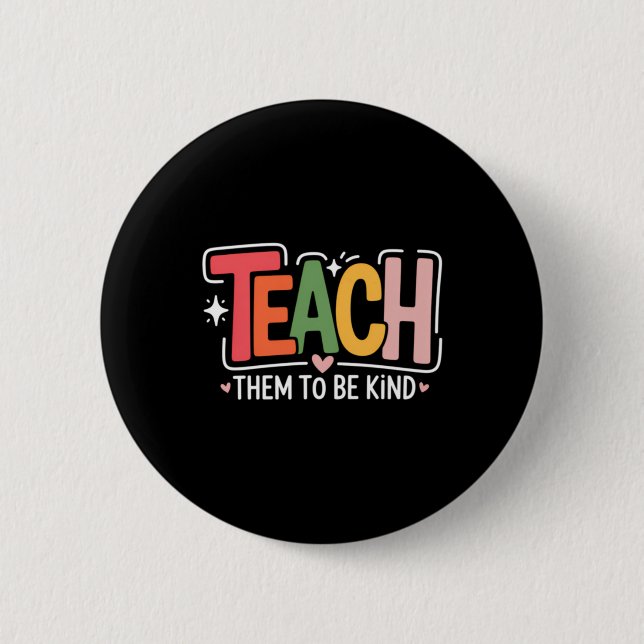 Cute Teacher School 2 Inch Round Button (Front)