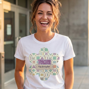 Cute Teacher School Mathematics Pattern T-Shirt