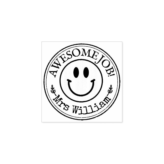 Cute Teacher Smile Custom Rubber Stamp (Imprint)