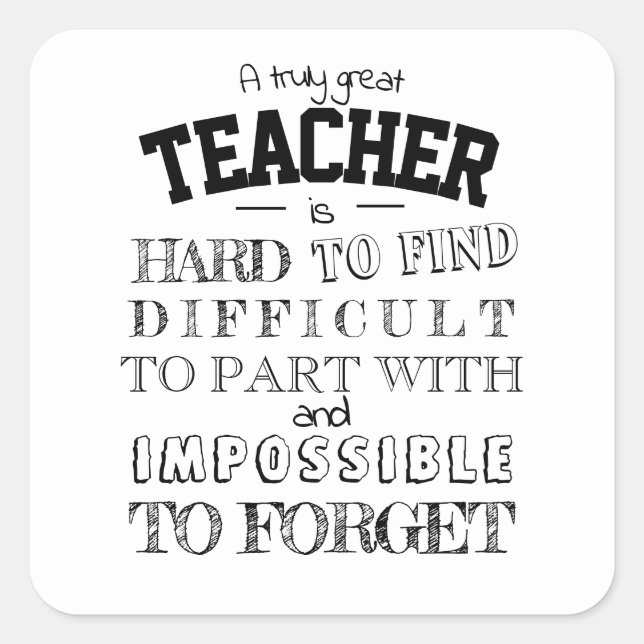 Cute teacher Thank you Appreciation Gift for him Square Sticker (Front)