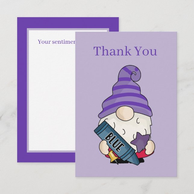 Cute Teacher thank you gnome add sentiment (Front/Back)