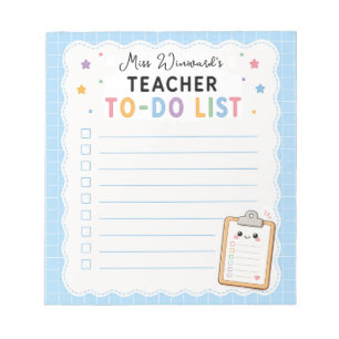 Cute Teacher To-Do List Notepad