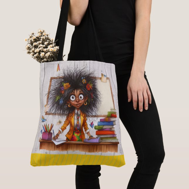 Cute Teacher Tote - See Back   (Close Up)