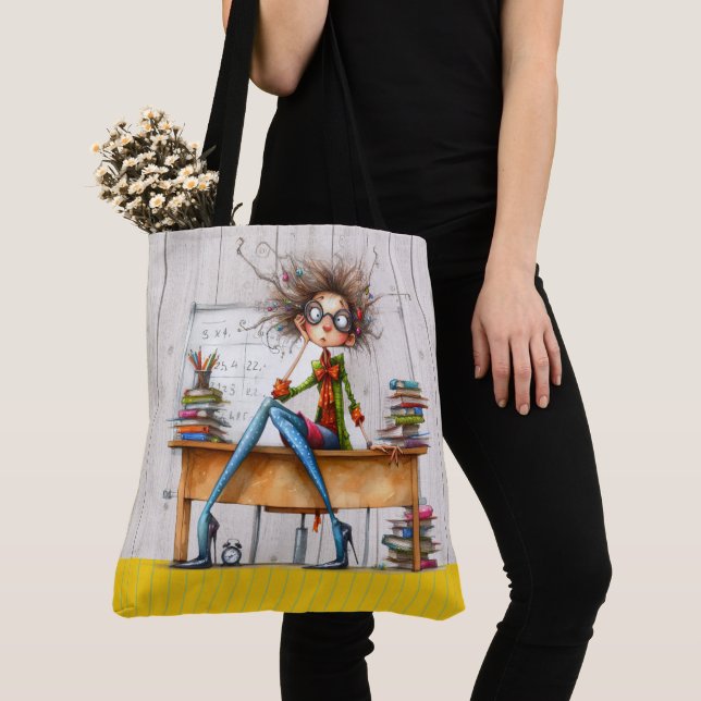 Cute Teacher Tote - See Back   Bag (Close Up)