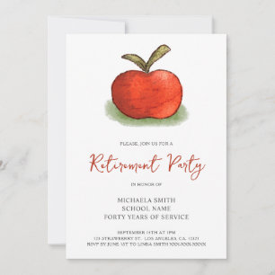 Cute Teacher's Apple Retirement Party Invitation
