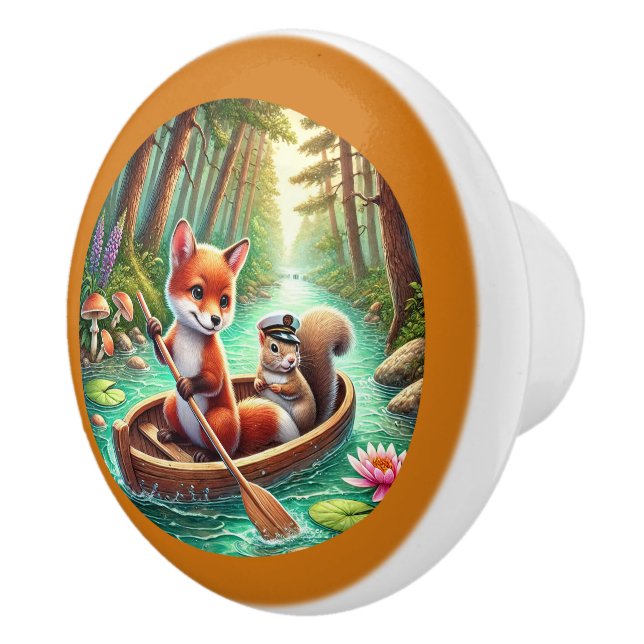 Cute teacup animal lovers  ceramic knob (Right)