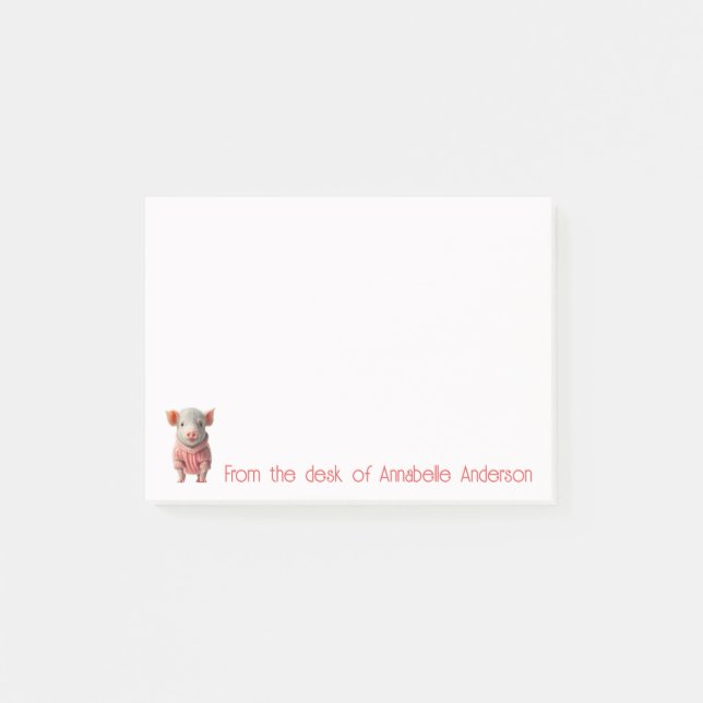 Cute Teacup Pig Personalize Notes (Front)