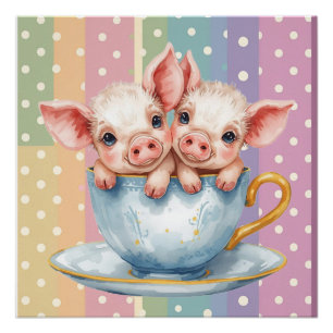 Cute Teacup Piglets  Poster