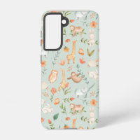Cute Teal Baby Animal Pastel Pattern