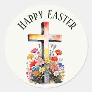Cute teal bunny happy Easter stickers