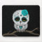 Cute Teal Day of the Dead Sugar Skull Owl Stars