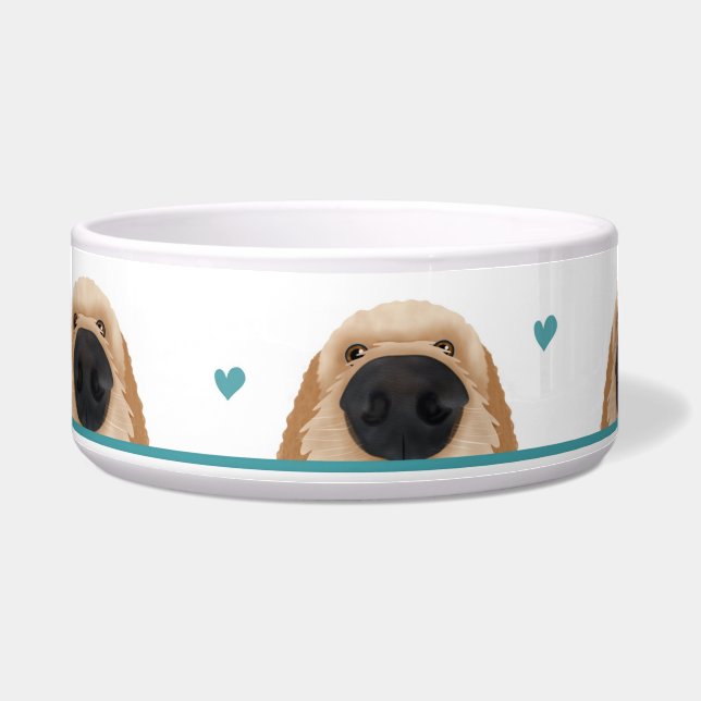 Cute Teal Dog Bowl  (Front)