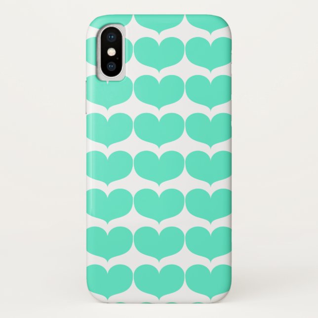 Cute Teal Hearts Case-Mate iPhone Case (Back)