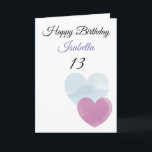 Cute Teal & Purple Watercolor Hearts 13th Birthday Card<br><div class="desc">Cute Teal & Purple Watercolor Hearts 13th Birthday, a cute birthday design made for any granddaughter. If you're looking for some pretty granddaughter birthday cards, teenager birthday cards or thirteenth birthday cards, this one is for you. The design features some cute watercolor hearts, something attractive and beautiful, so, don't hesitate...</div>