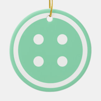 Cute Teal Sewing Button Ceramic Ornament