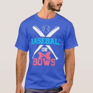 Cute Team Boy Or Team Girl Baseballs Or Bows Gende T-Shirt