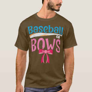 Cute Team Boy Or Team Girl Baseballs Or Bows Gende T-Shirt