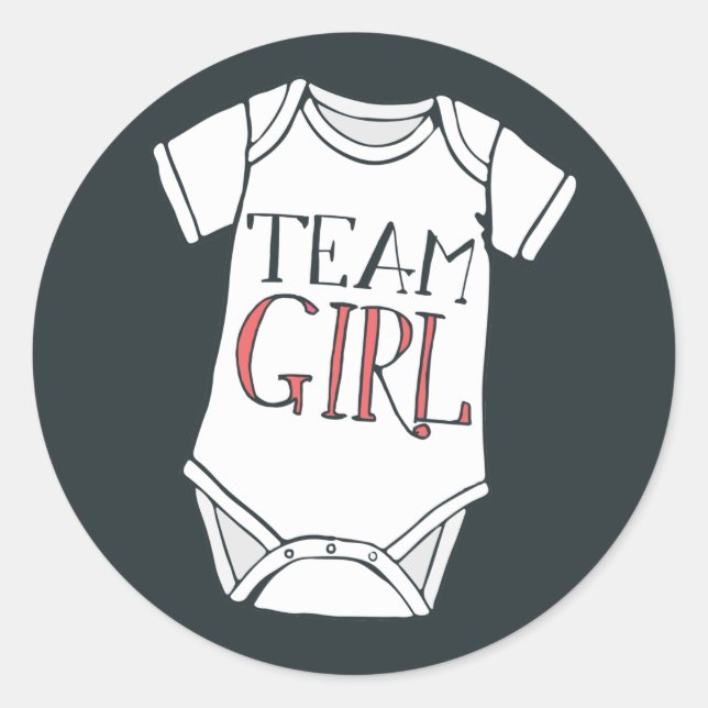 Cute Team Girl Gender Reveal Sticker (Front)
