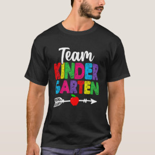 Cute Team Kindergarten Teacher Students Funny Back T-Shirt