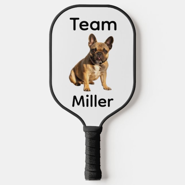 Cute Team Personalized Pet Name & Photo Pickleball Paddle (Front)