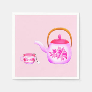 Cute teapot tea party napkin