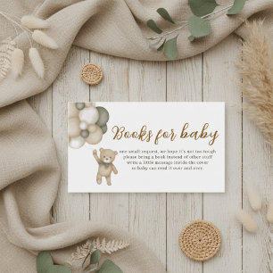 Cute Teddy Balloons Books for Baby Enclosure Card