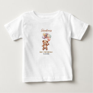 Cute Teddy Bear 1st Birthday Sweet Bear Baby T-Shirt