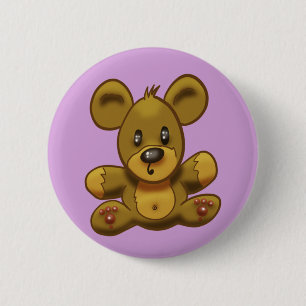 Cute Teddy Bear 2 Inch Round Button