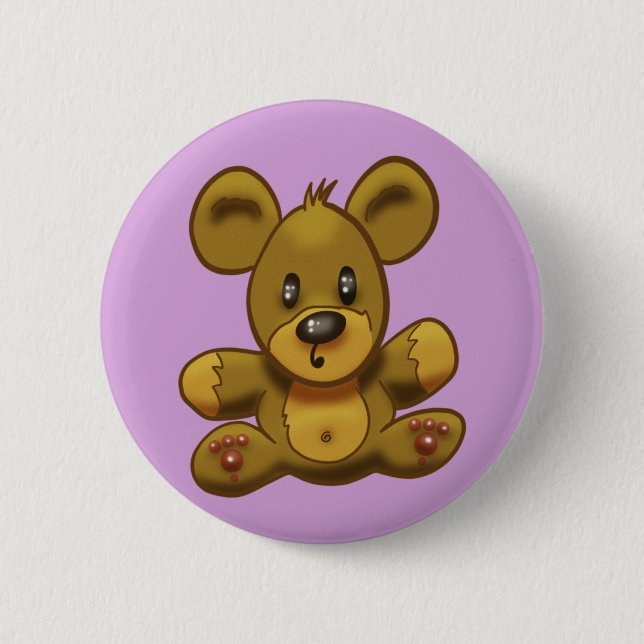 Cute Teddy Bear 2 Inch Round Button (Front)