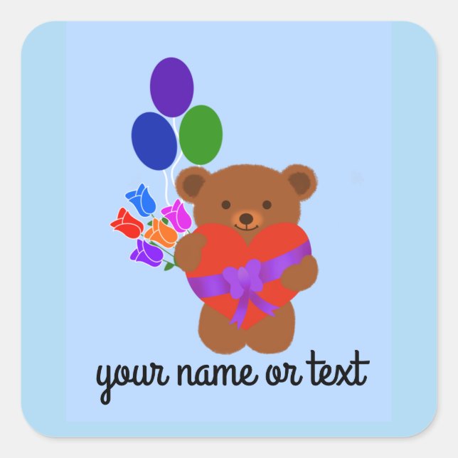 Cute Teddy Bear #3-2 Stickers (Front)