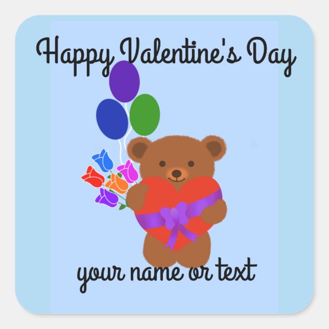 Cute Teddy Bear #3 Stickers (Front)