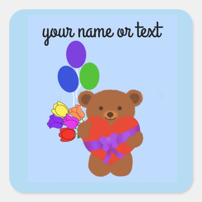 Cute Teddy Bear #4-2 Stickers (Front)