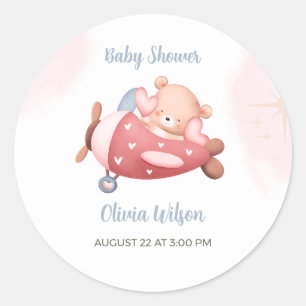 Cute Teddy Bear Baby Shower Classic Round Sticker