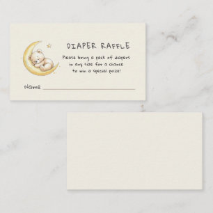 Cute Teddy Bear Baby shower Diaper Raffle Enclosure Card