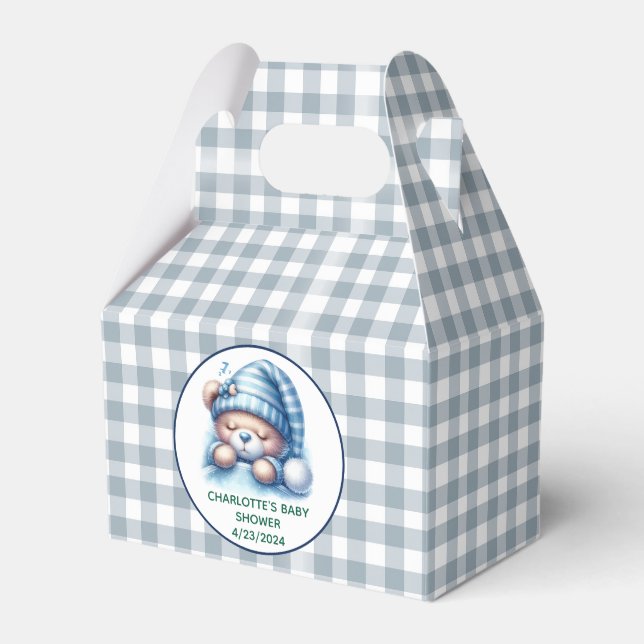 Cute Teddy Bear Baby Shower Favor Box (Front Side)