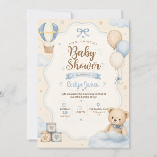 Cute Teddy Bear Baby Shower Invitation