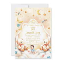 Cute Teddy Bear Baby Shower Invitation