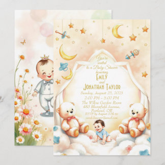 Cute Teddy Bear Baby Shower Invitation