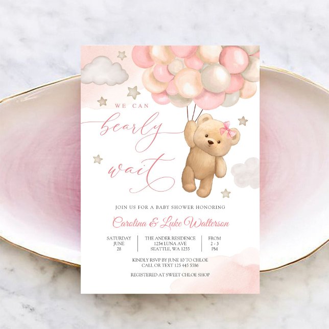 Cute Teddy Bear Baby Shower Invitation (Créateur téléchargé)