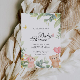 Cute Teddy Bear Baby Shower Invitation