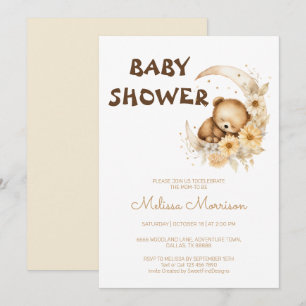 Cute Teddy Bear Baby Shower Invitation