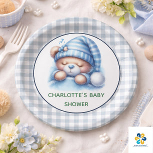 Cute Teddy Bear Baby Shower Paper Plate