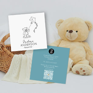 Cute Teddy Bear Babysitting Business Card Kite