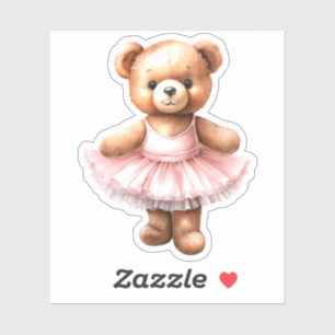 Cute teddy bear ballerina dancing ballet