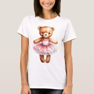 Cute teddy bear ballerina dancing ballet T-Shirt